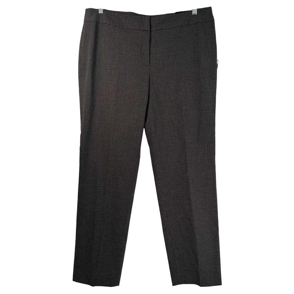 Nine West Skinny Dress Pants 16 Bordeaux Multi Houndstooth Plaid Suit Separates